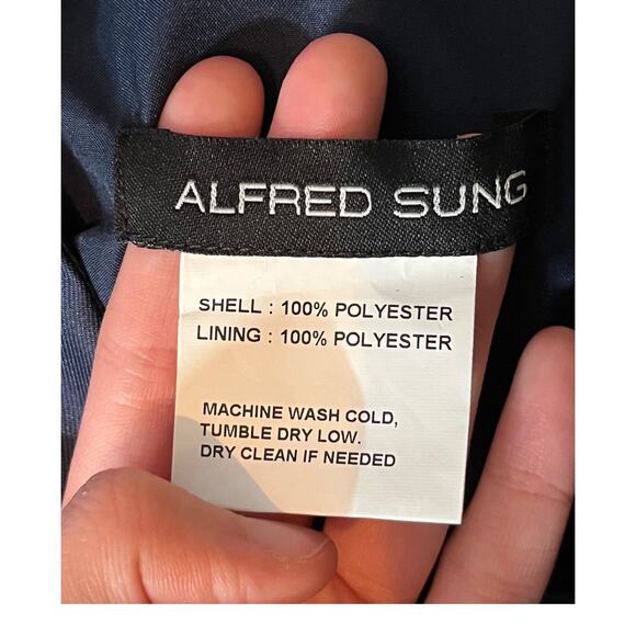 Alfred Sung dress D844 Corset Satin Gown dark blue size 12 - Picture 5 of 6